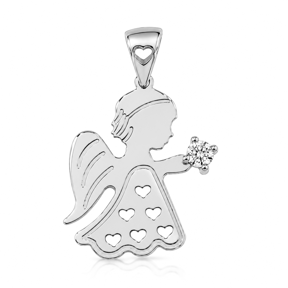 Висулка бяло злато ангелче Little Angel White