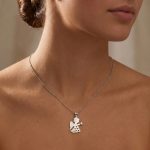 Висулка бяло злато ангелче Little Angel White