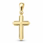 Двулицев кръст от жълто злато Double Faith