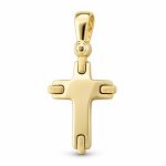 Двулицев кръст от жълто злато Double Faith
