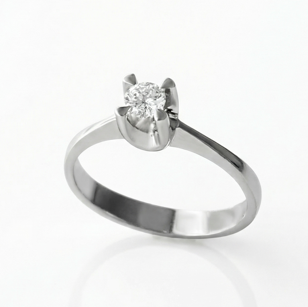 Диамантен годежен пръстен от бяло злато RAYA