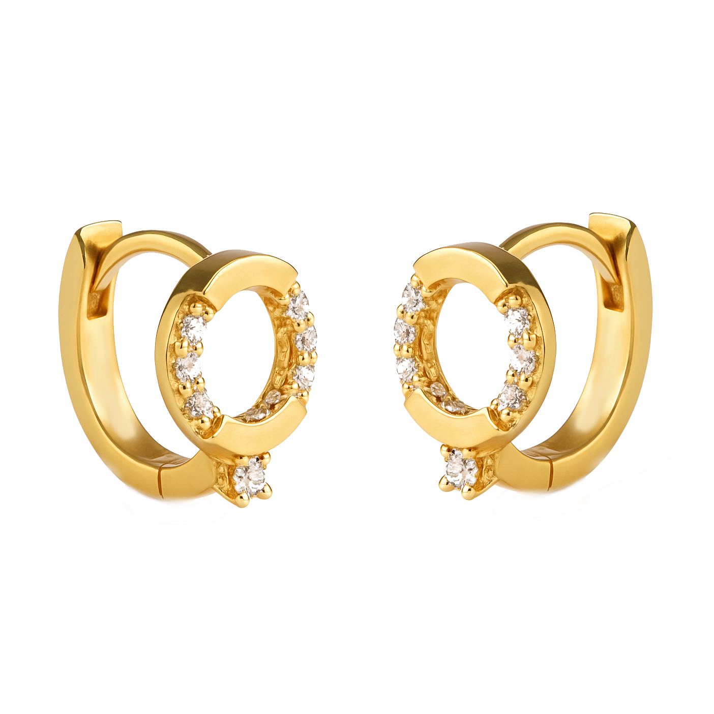 Златни обици халкички от жълто злато SILVI