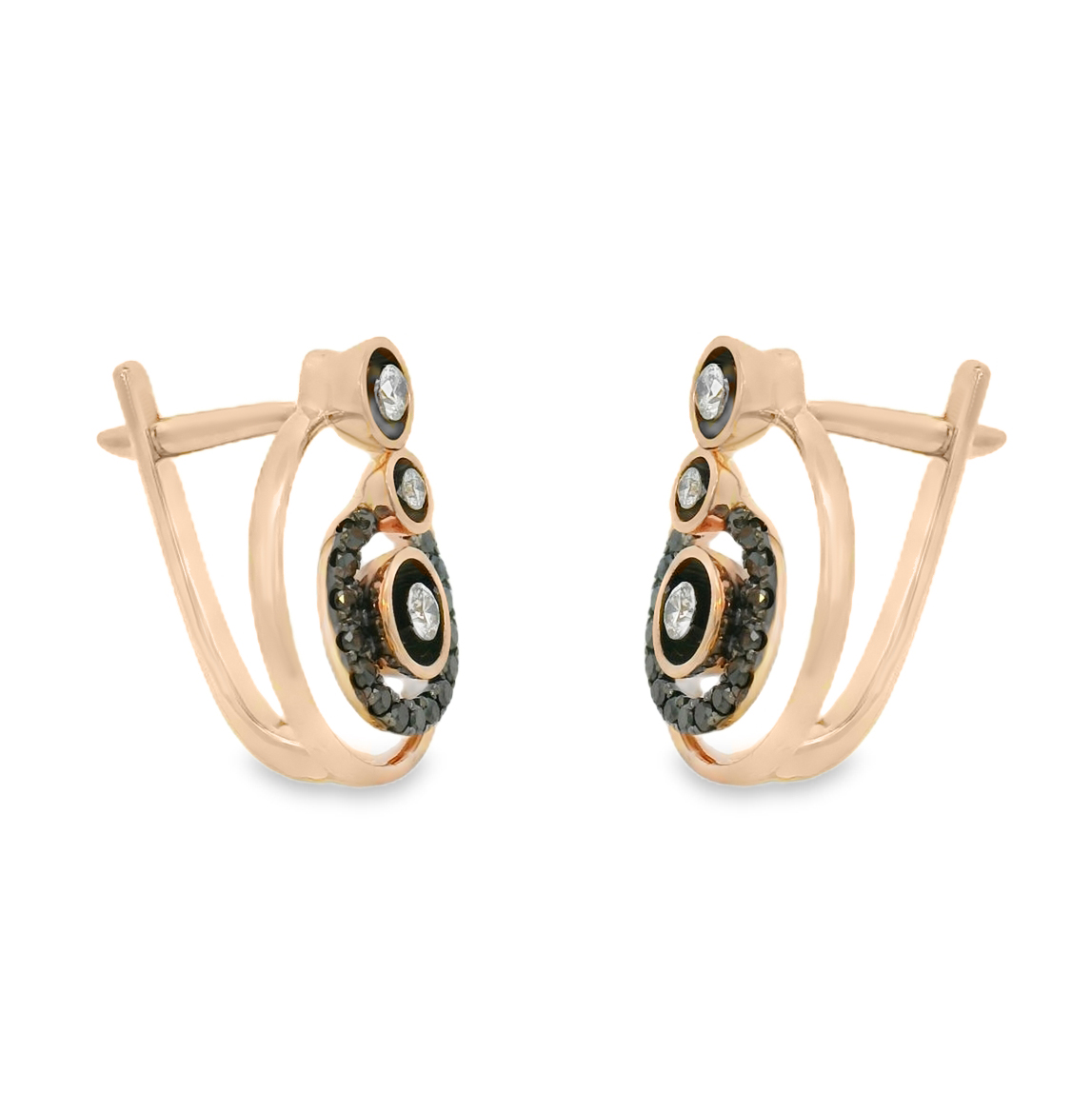 Розово злато обици с диаманти RENI