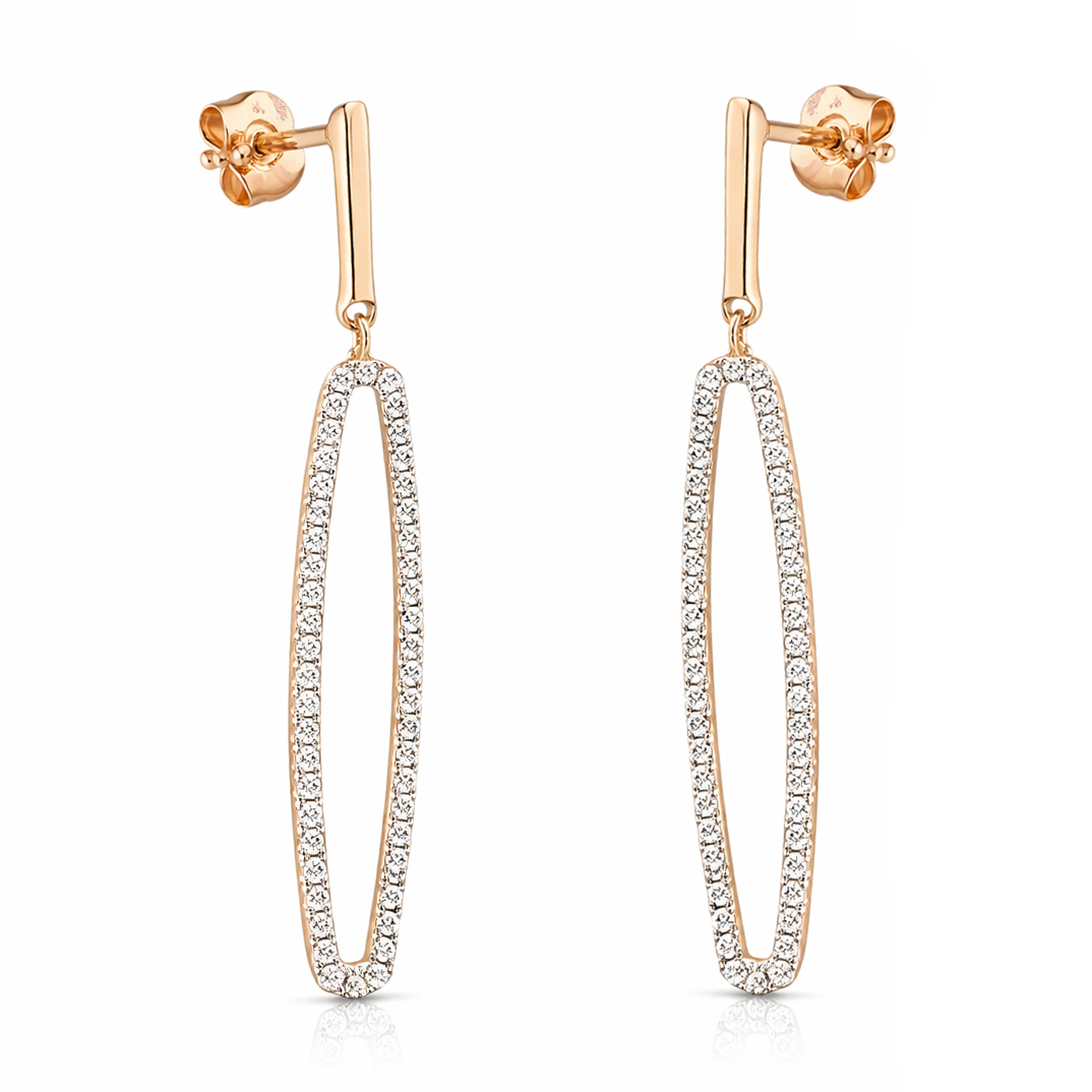 диамантени обици розово злато ELISABETH