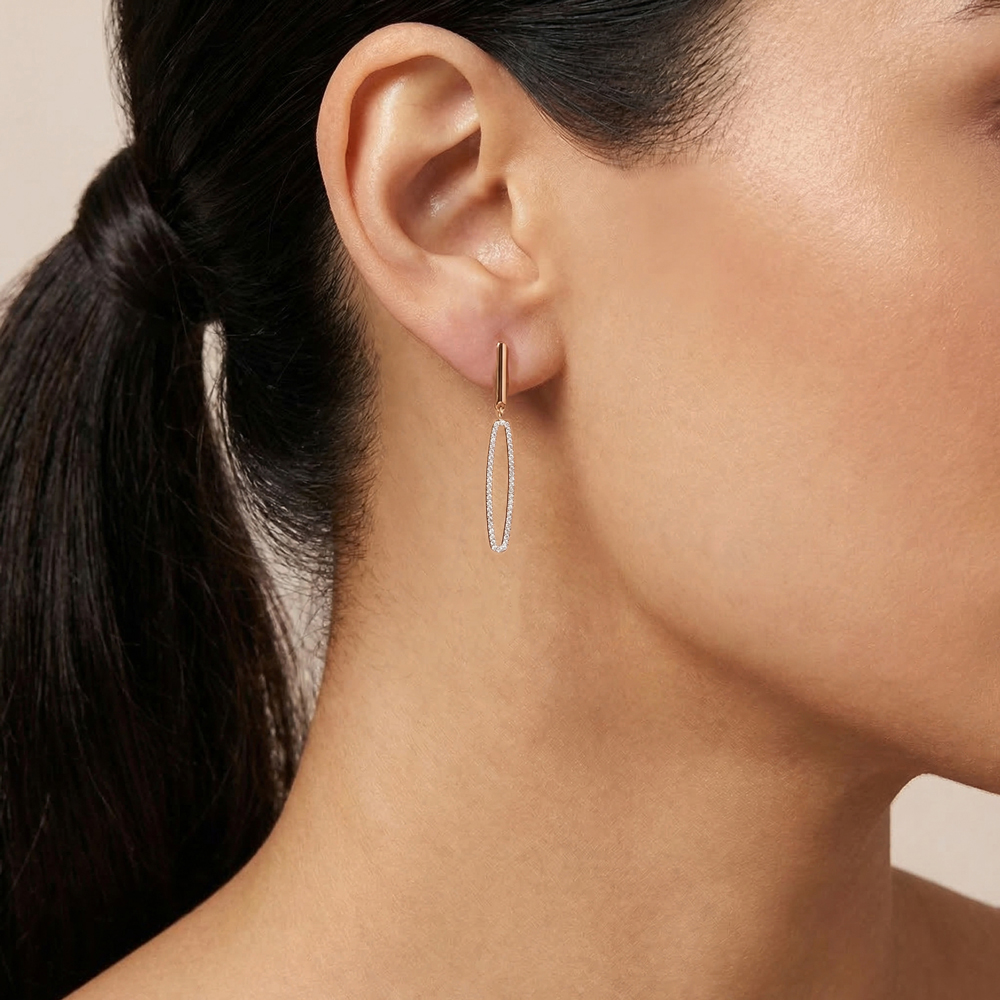 диамантени обици розово злато ELISABETH