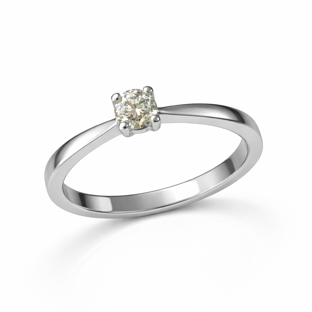 Диамантен годежен пръстен бяло злато Jasmine