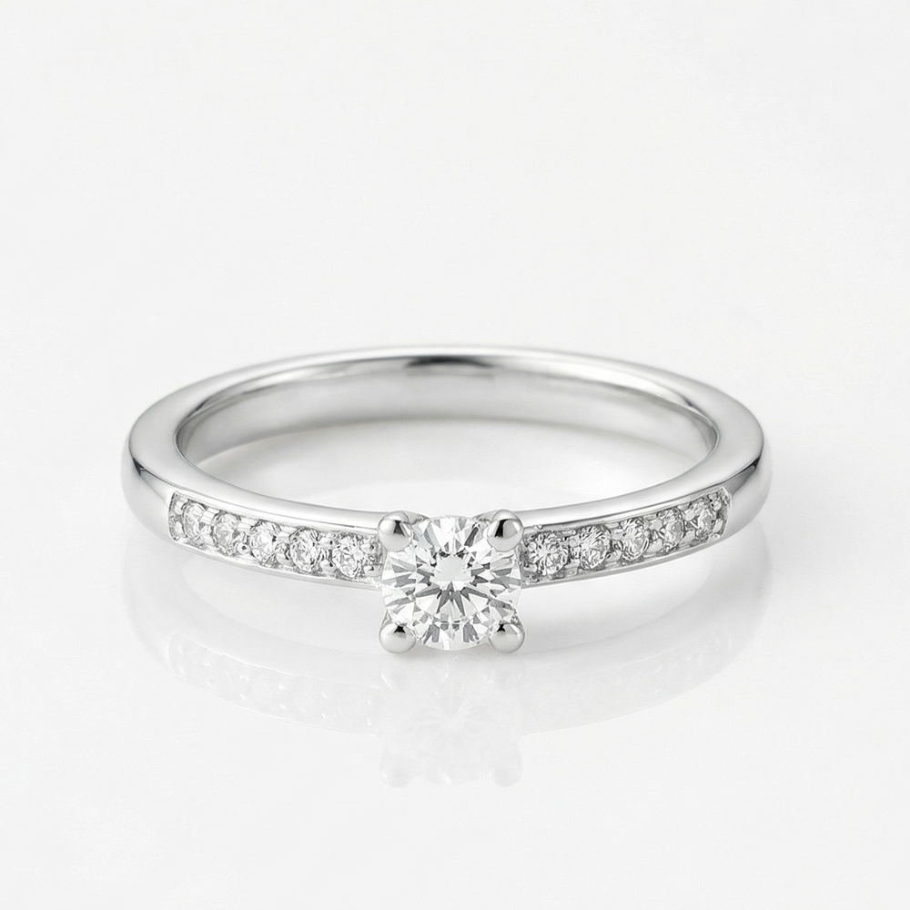 Годежен пръстен бяло злато с диаманти KAROLINE