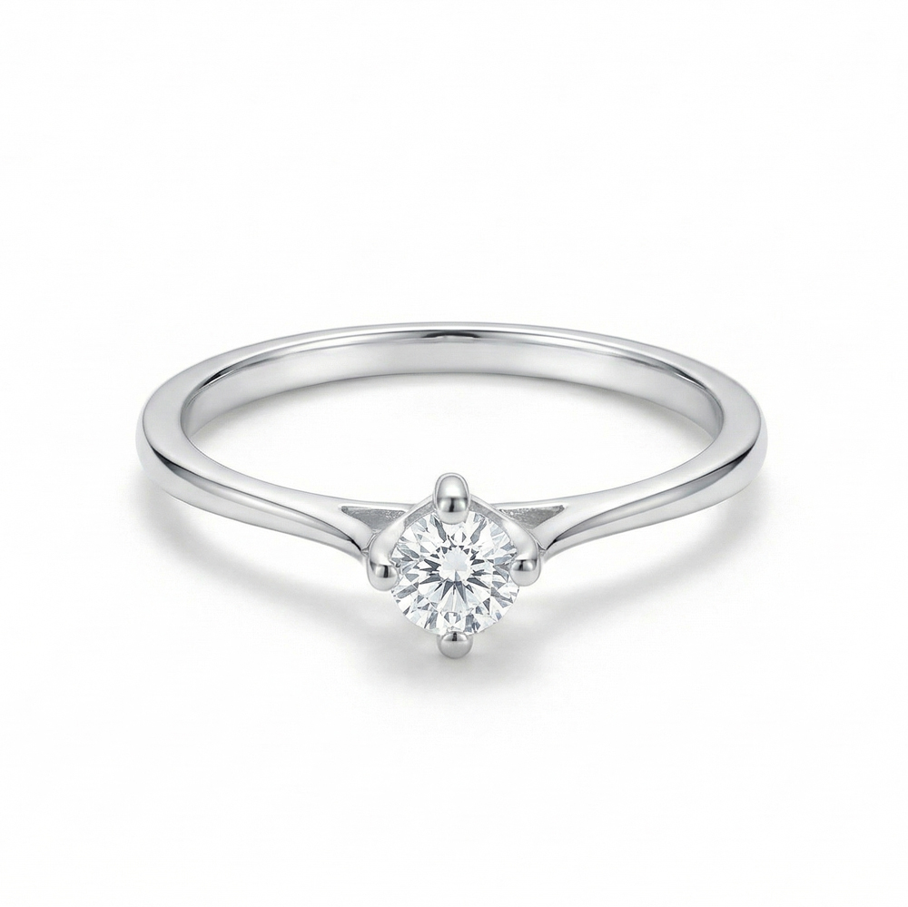 Диамнтен пръстен бяло злато с един централен камък KARINA