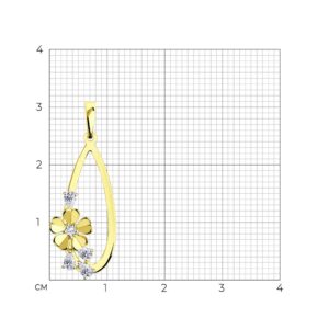 Нежна висулка с цвете и камъни Swarovski Zirconia