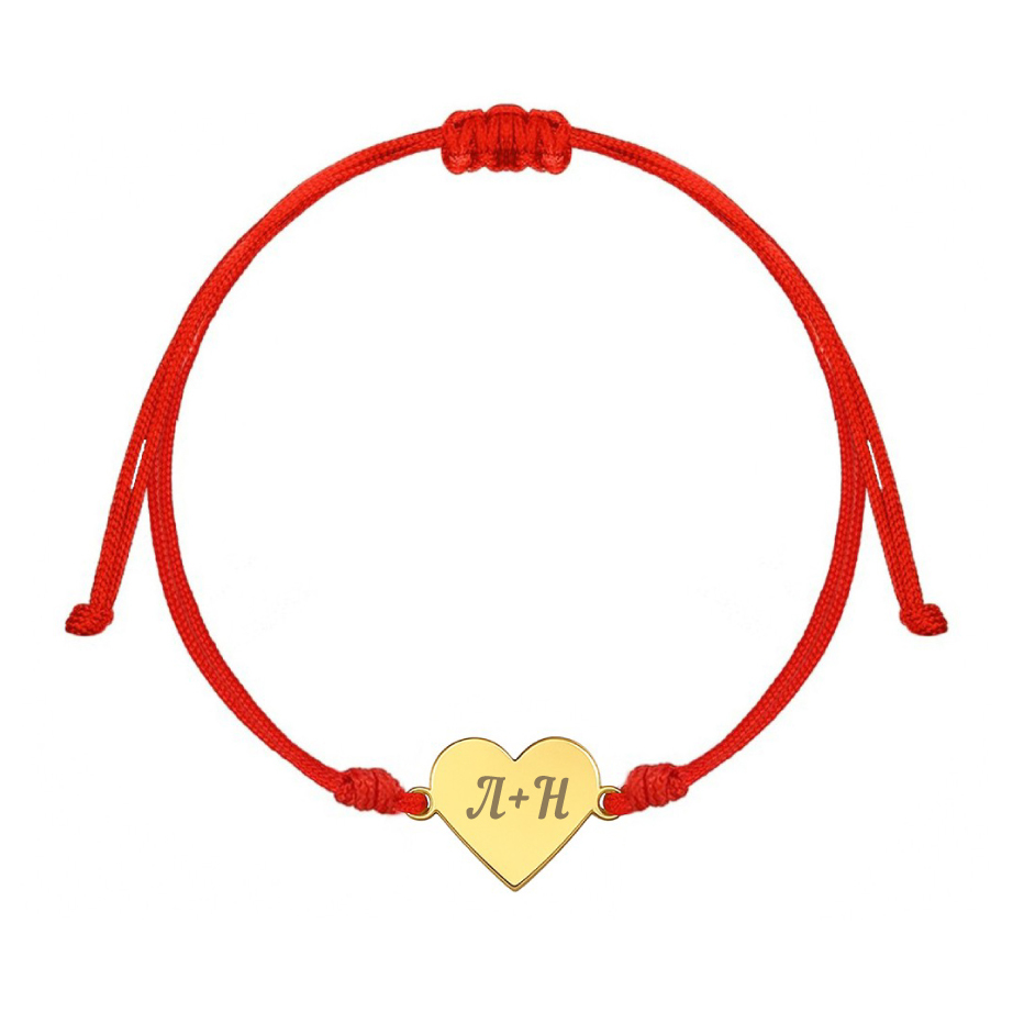 Чеверн конец гривна със златно сърце за гравиране 3ц