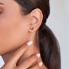 Обеци през ухото от розово злато Пеперуди