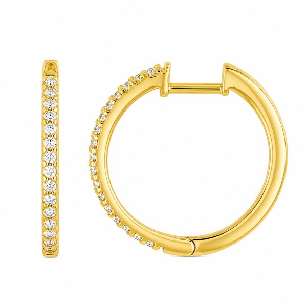 Златни халки с цирконии Crystal Line Hoops – елегантен модел