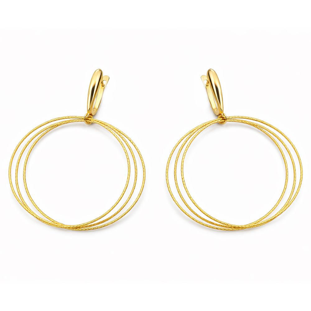 Обеци от жълто злато халки Golden Orbit