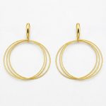 Обеци от жълто злато халки Golden Orbit