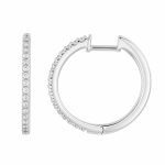 Златни обеци Crystal Line Hoops White