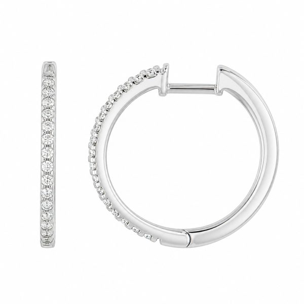 Халки бяло злато с цирконии Crystal Line Hoops – елегантен модел