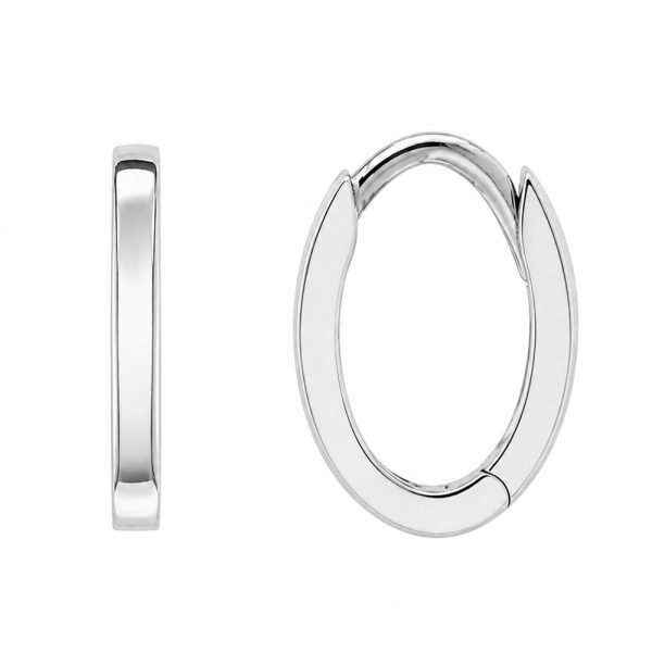 Халки бяло злато Classic Hoops – класически обеци