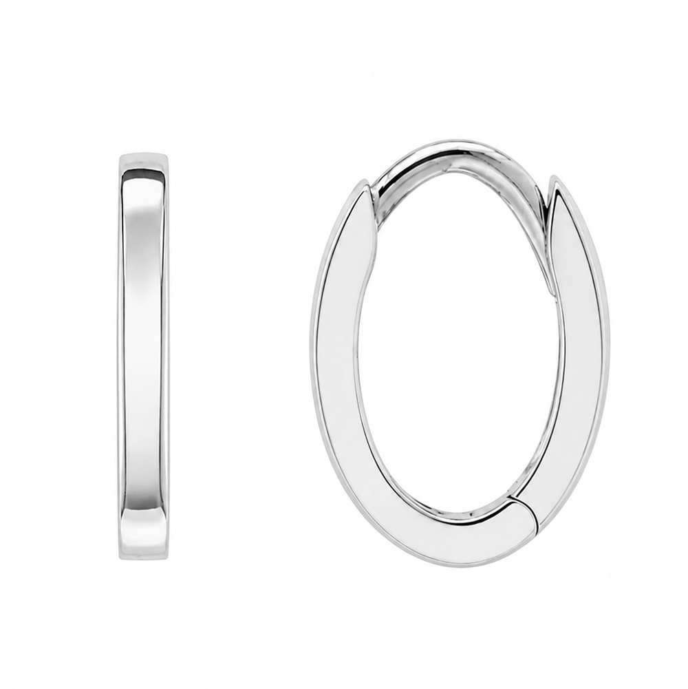 Златни обеци Classic Hoops White