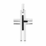 Кръст бяло злато с оникс Black Cross