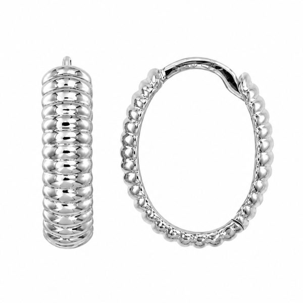 Бели златни халки обеци Bubble Hoops – обемен модел