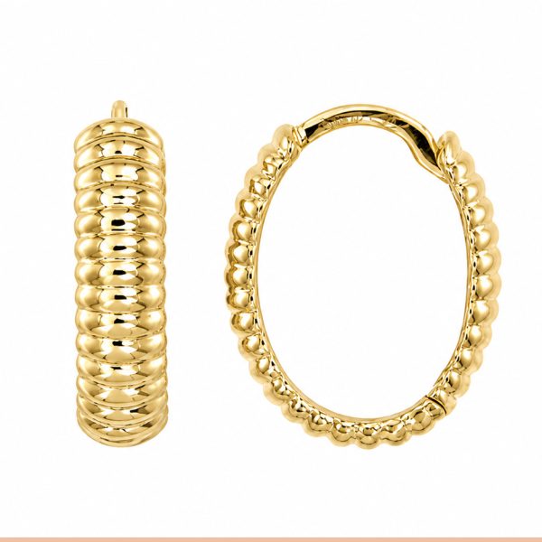 Златни халки обеци Bubble Hoops – обемен модел от жълто злато