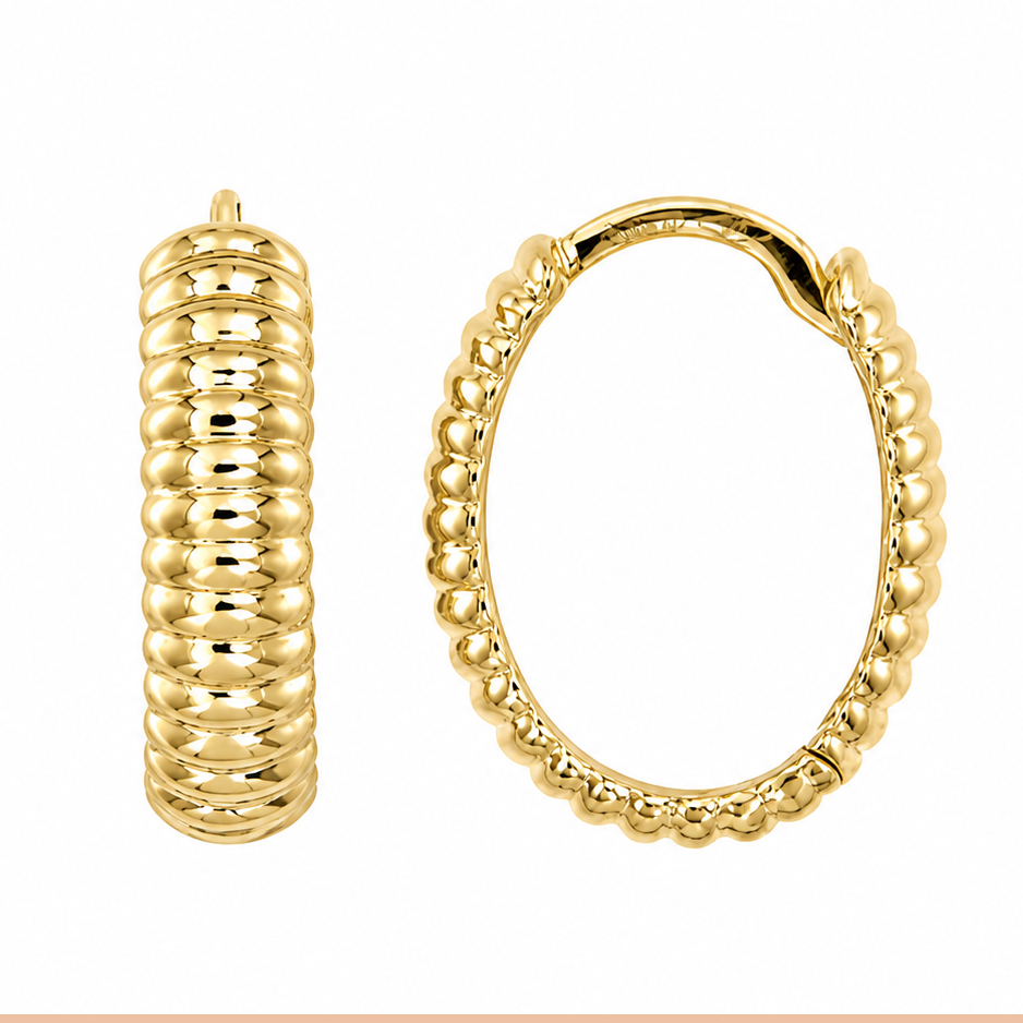 Златни обеци Bubble Hoops