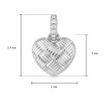 Висулка бяло злато сърце Woven Heart White