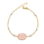 Златна гривна с лунен камък ÉLUNA Blush Glow