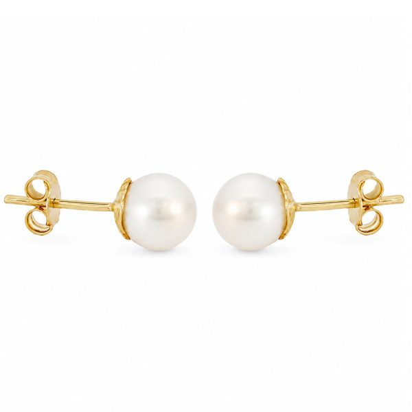 Златни обици с перла на винт PEARLÉ VINTAGE | 14К