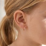 Златни халки с розов циркон Pink Crystal Hoops
