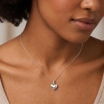 Висулка бяло злато сърце Golden Heart White