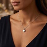 Висулка бяло злато сърце Golden Heart White