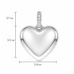 Висулка бяло злато сърце Golden Heart White