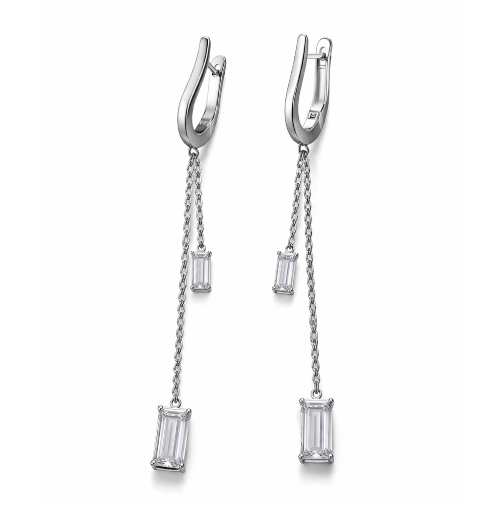 Висящи обеци бяло злато MIA