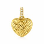 Златна висулка сърце Woven Heart