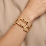 Твърда златна гривна LUXORA FRAME 
