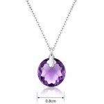 Златно колие с аметист Violet Clover от бяло злато