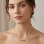 Златно колие с трицветни топчета TRICOLOR SHINE