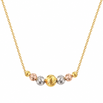 Златно колие с трицветни топчета TRICOLOR SHINE