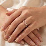 Розово злато пръстен с циркон