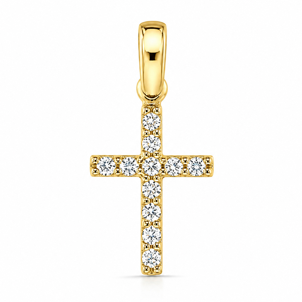 Златен кръст с цирконии Crystal Faith