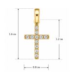 Златен кръст с цирконии Crystal Faith