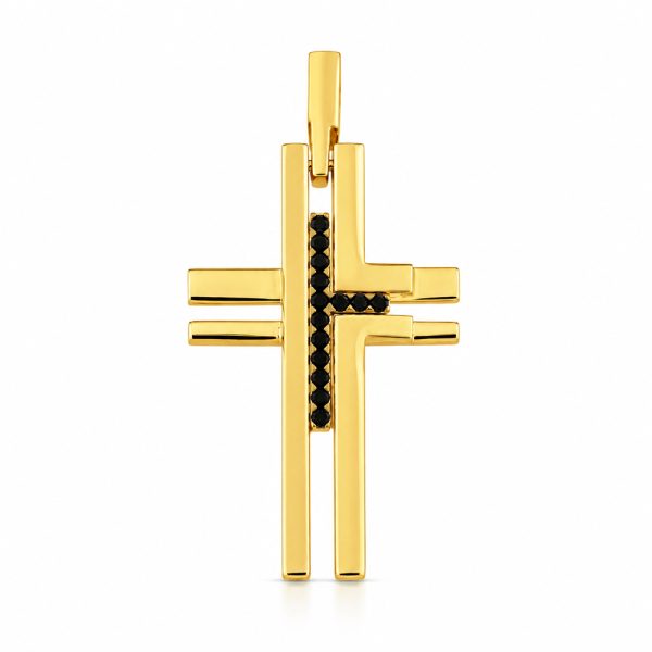 Златен кръст с черен оникс Black Cross