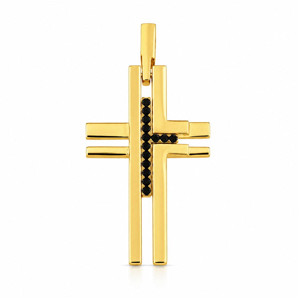 Златен кръст с черен оникс Black Cross
