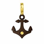 Мъжка висулка титан BLACK ANCHOR от жълто злато