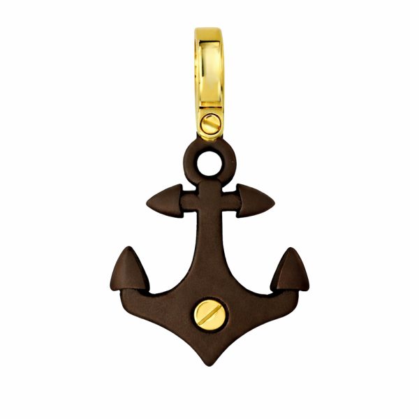 Мъжка висулка титан BLACK ANCHOR от жълто злато