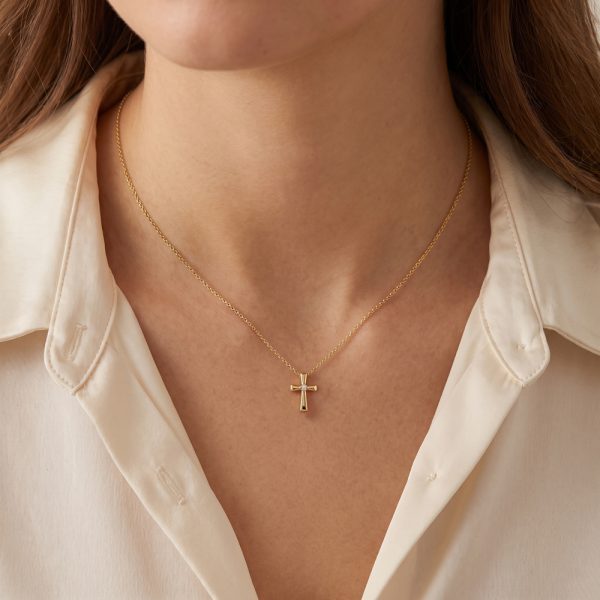 Кръст от 14К жълто злато с цирконий Golden Grace