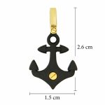 Мъжка висулка BLACK ANCHOR от титан и жълто злато