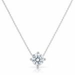 Златно колие с циркон Celeste Solitaire от бяло злато