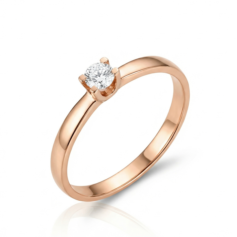 Диамантен годежен пръстен от розово злато JANI